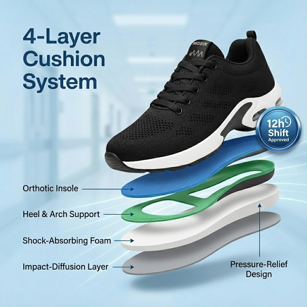 Orthora™ Pro – 12-Hour Shift Shoes for Heel & Plantar Fasciitis Relief (Unisex)