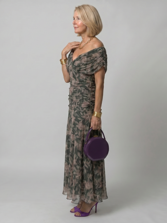 Calen | Off Shoulder Flow Midi Dress
