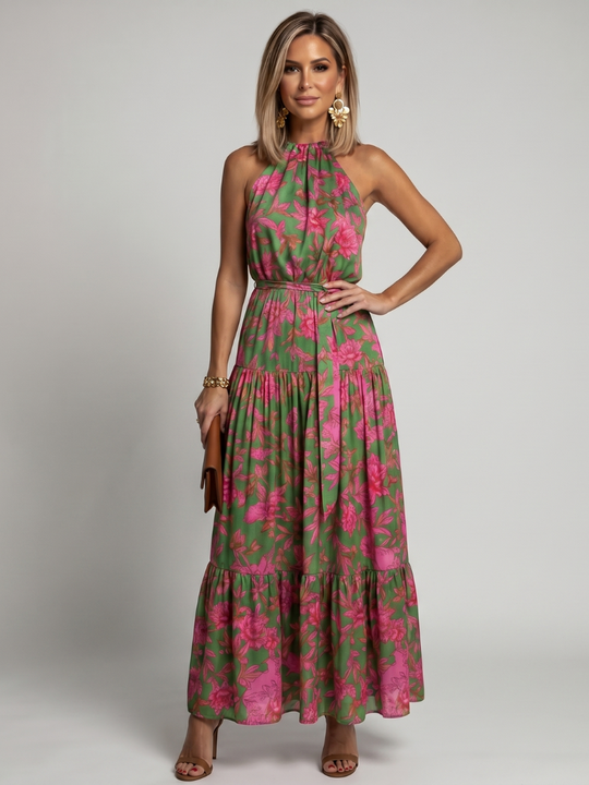 Rowen | Draped Halter Midi Dress