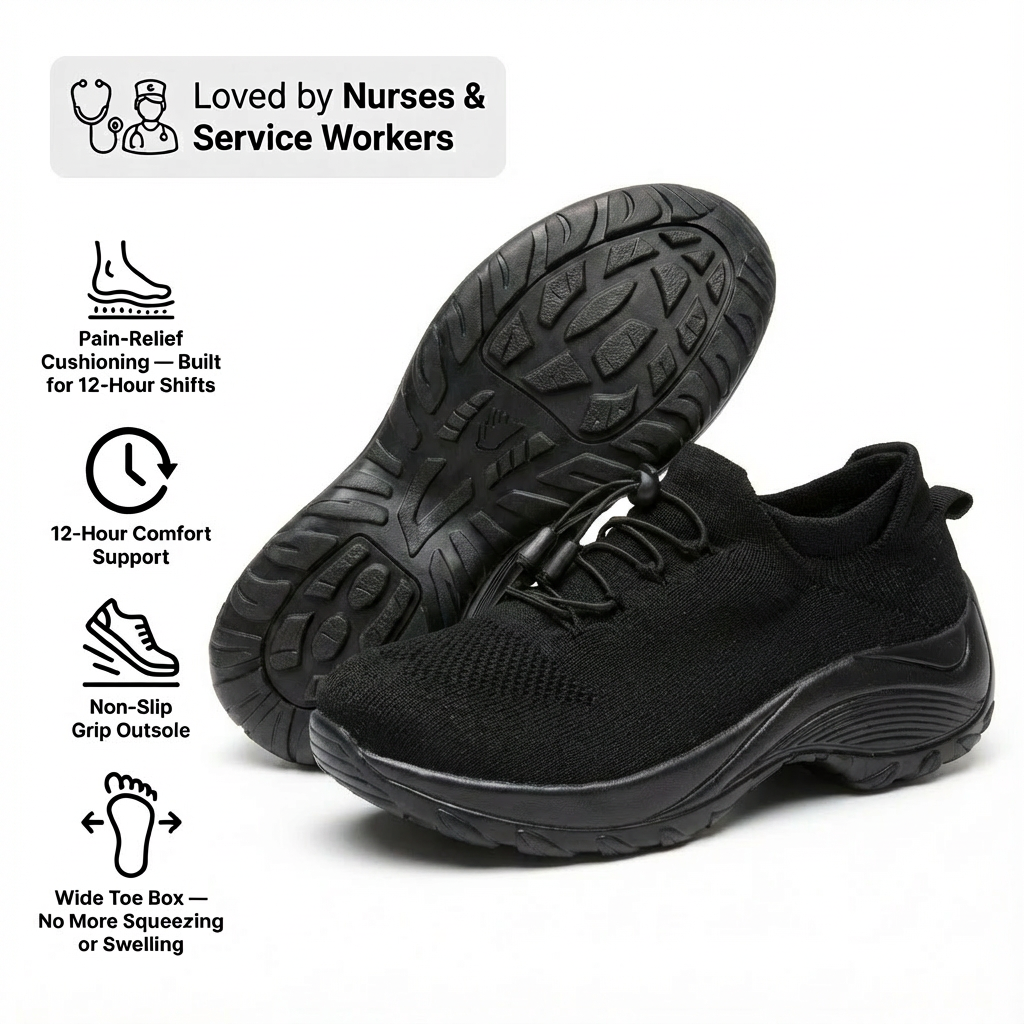 ShiftPro™ – 12-Hour Comfort Shoes for Heel & Plantar Fasciitis Relief