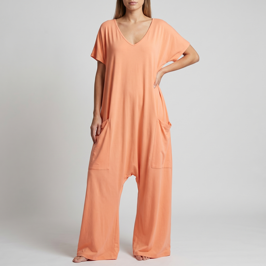 Elegant Wrap-Front Resort Style Jumpsuit