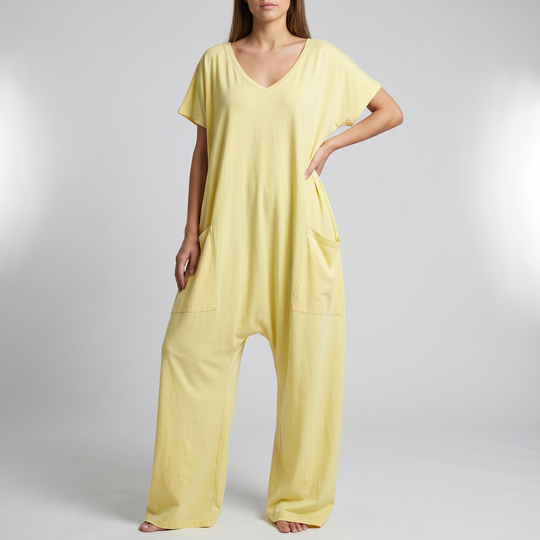 Elegant Wrap-Front Resort Style Jumpsuit
