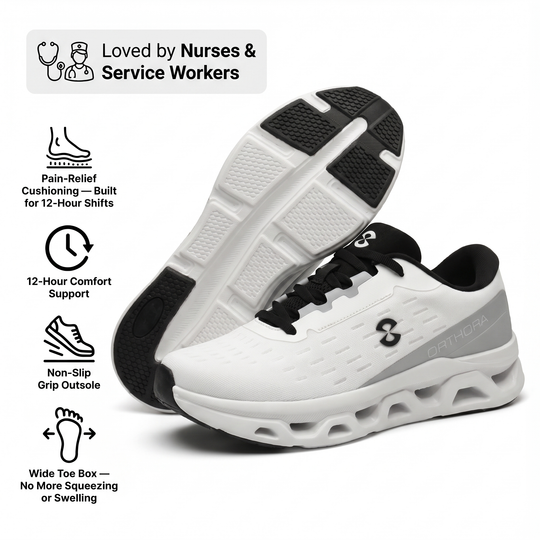 Orthora™ Fly — 12-Hour Shift Shoes for All-Day Foot, Knee & Back Pain Relief