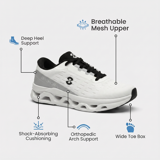 Orthora™ Fly — 12-Hour Shift Shoes for All-Day Foot, Knee & Back Pain Relief