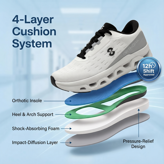 Orthora™ Fly — 12-Hour Shift Shoes for All-Day Foot, Knee & Back Pain Relief