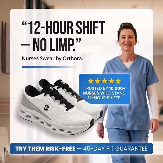 Orthora™ Fly — 12-Hour Shift Shoes for All-Day Foot, Knee & Back Pain Relief